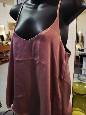 Mystree Satin Spaghetti Strap Cami in Dusty Rose